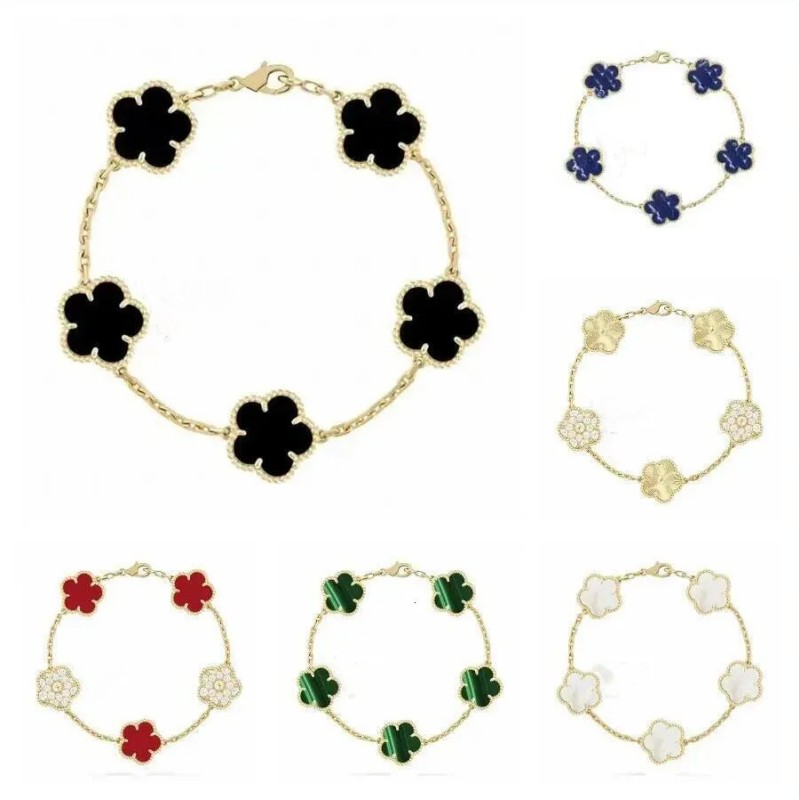 Fashion Charm Gold Bracelet For Women Luxury Designer jewelry Brand Bracelets 18K Gold Silver Plate Agate Diamond Chain Wedding Gift Party Bangle Braclet Jewelry