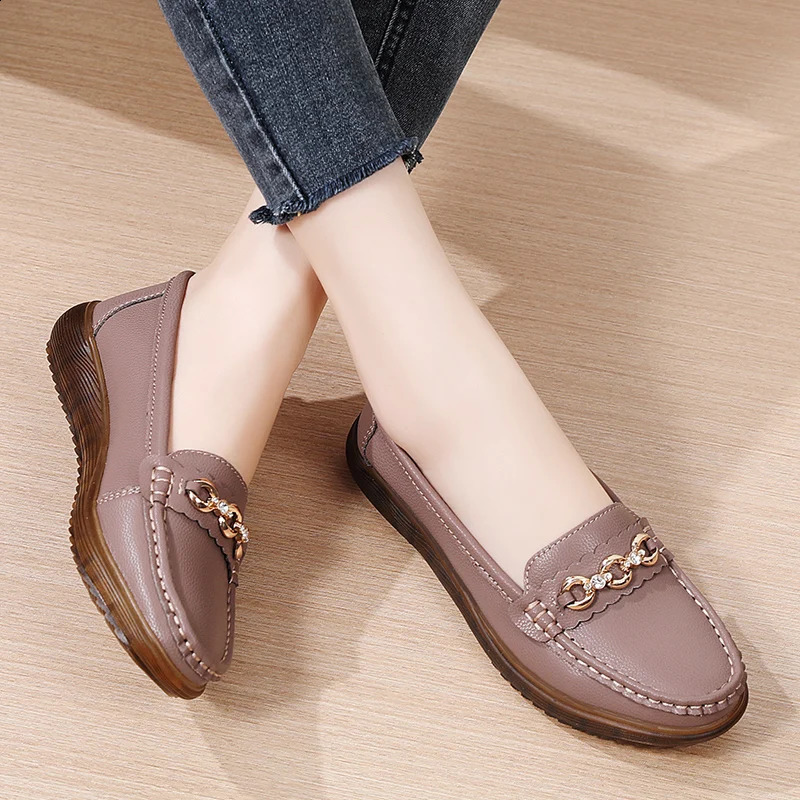 Women Low Heels Sliver Boat Shoes Square Toe Slip on Flat for Woman Ballet Flats Comfortable Bow Womens sandals 241225