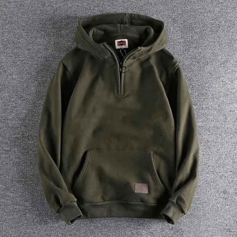 Loose Male Hoodie Solid Autumn Emo Aesthetic Simple Y2k Vintage Mens Hooded Sweatshirt High Quality Cotton Warm 241230