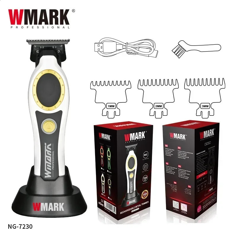 Hair Clippers WMARK NG-7230 Professional Oil Head Engraving Electric Clippers Selling Charging Seat Hair Salon 241231