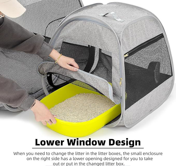 Portable Cat Playpen, Trapezoidal Design for Better Standing, Foldable Pet Tent for Indoor and Outdoor Use of Kitten and Puppy, Dog Play Enclosure, Ca