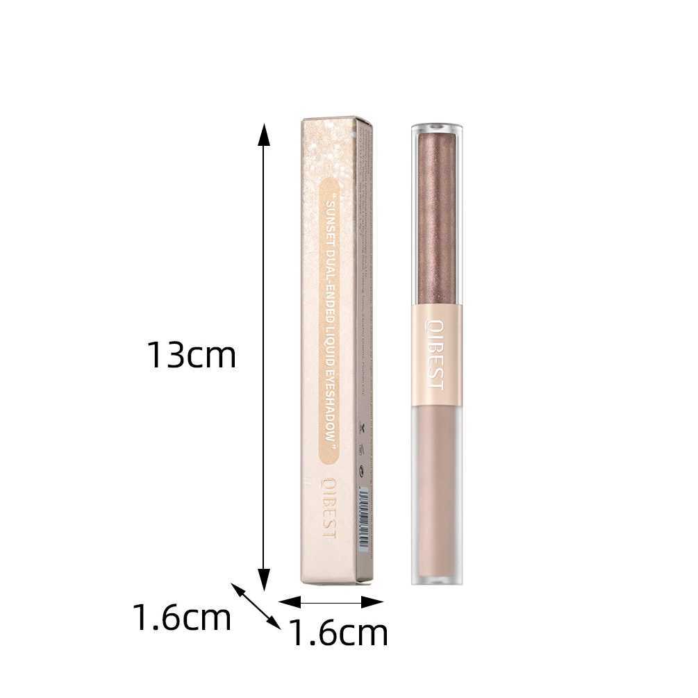 QIBEST 2-in-1 double head diamond liquid eye shadow bright light durable matte contour powder blusher eye flash W241230