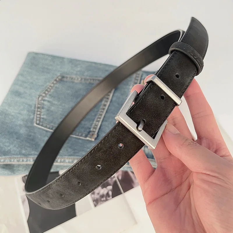 Retro matte cowhide womens leather belt casual pants jeans high-end womens belt 241226