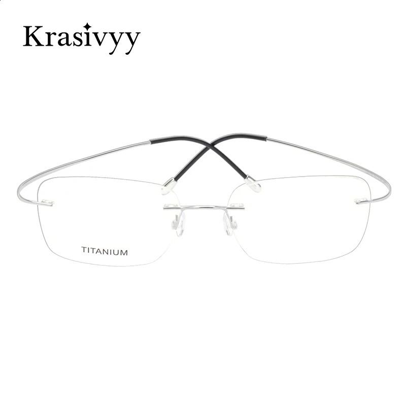 Krasivyy Pure Rimless Glasses Frame Men Prescription Eyeglasses Germany Women Myopia Optical Frame Screwless Eyewear 241230