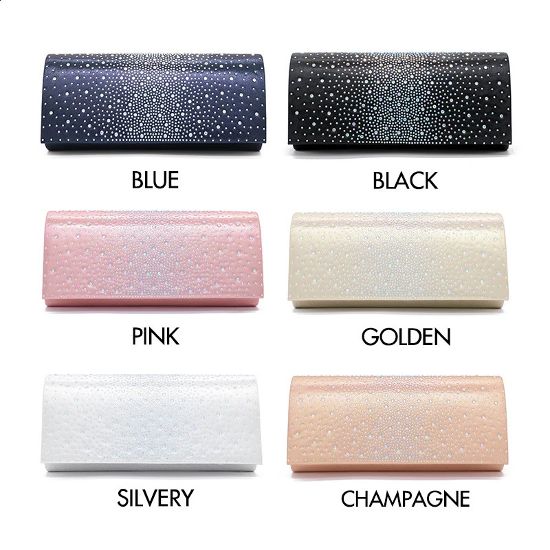 Style Ladies Evening Bag PU Leather With Rhinestones Celebrity Bag Bride Wedding Dress Fashion Party Women Clutch 241231