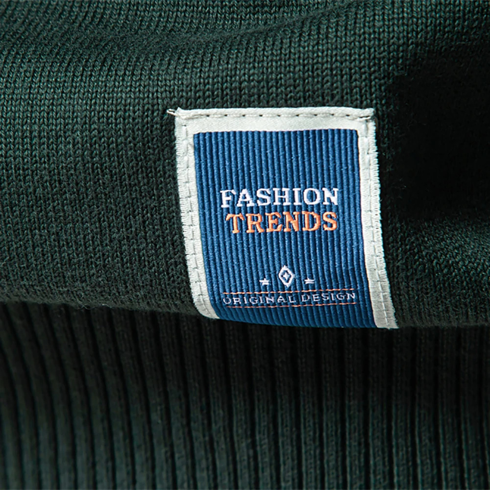 AIOPESON Mens Quarter Zip Cotton Pullover Sweaters Solid Color Casual Social Knit Mock Neck Polo Sweaters for Men 241230