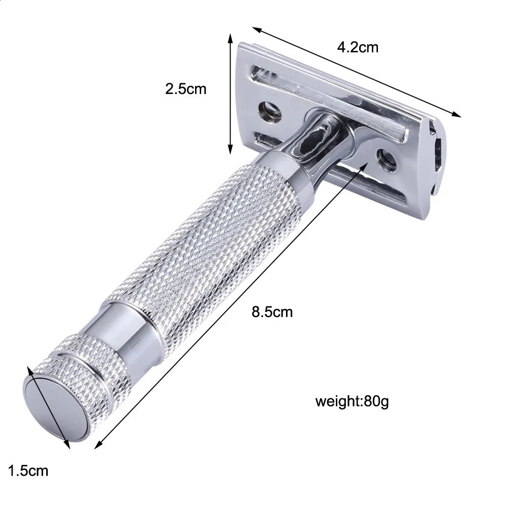 5 Blades 1 Razor Men Shaving Classic Safety Razor Copper Alloy Manual Razors Double Edge Razor Travel Kit Wet Shaver 241230