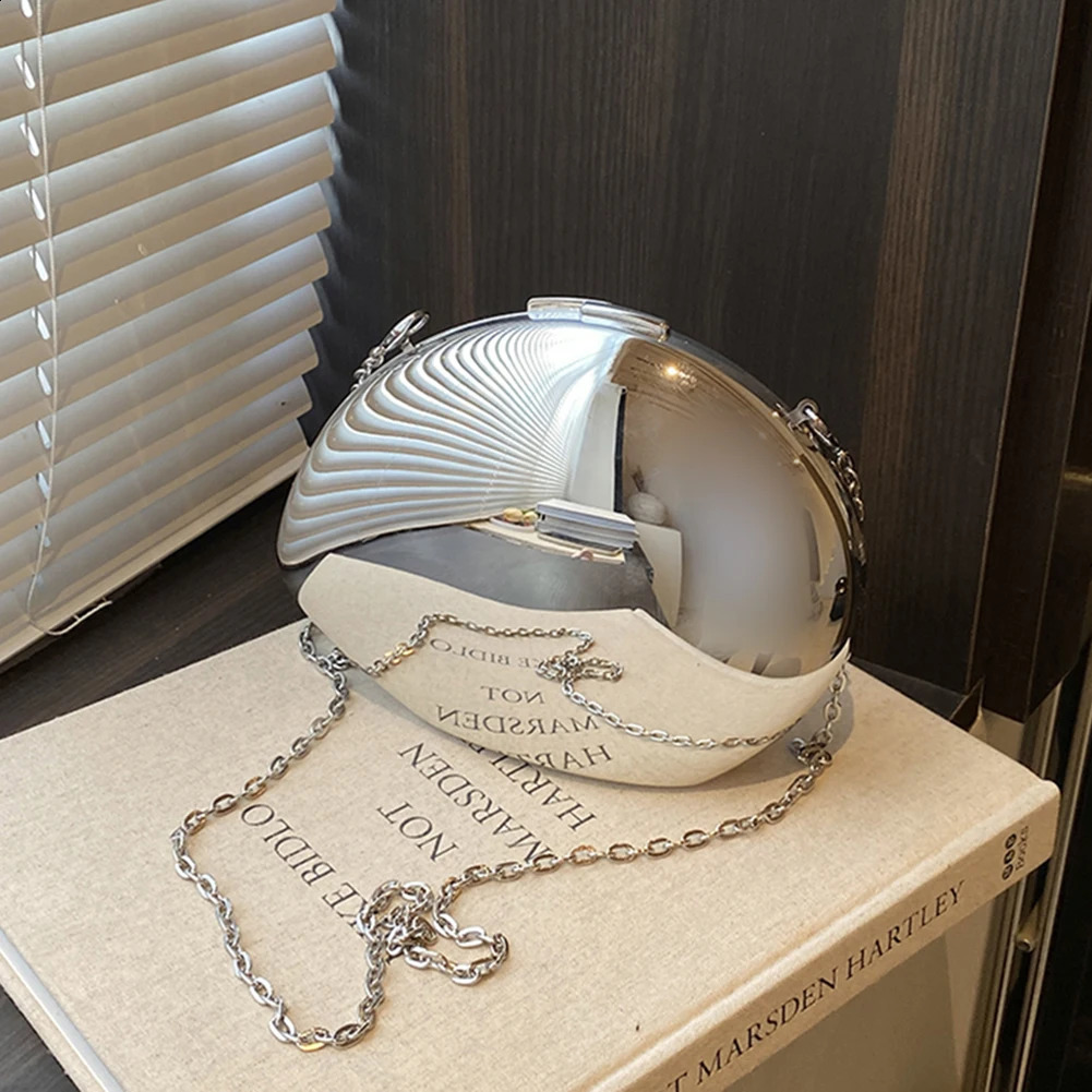 Shell Shape Acrylic Evening Bag for Women Stylish Clutch Purse with Chain Perfect for Parties Weddings and Cocktails 241231