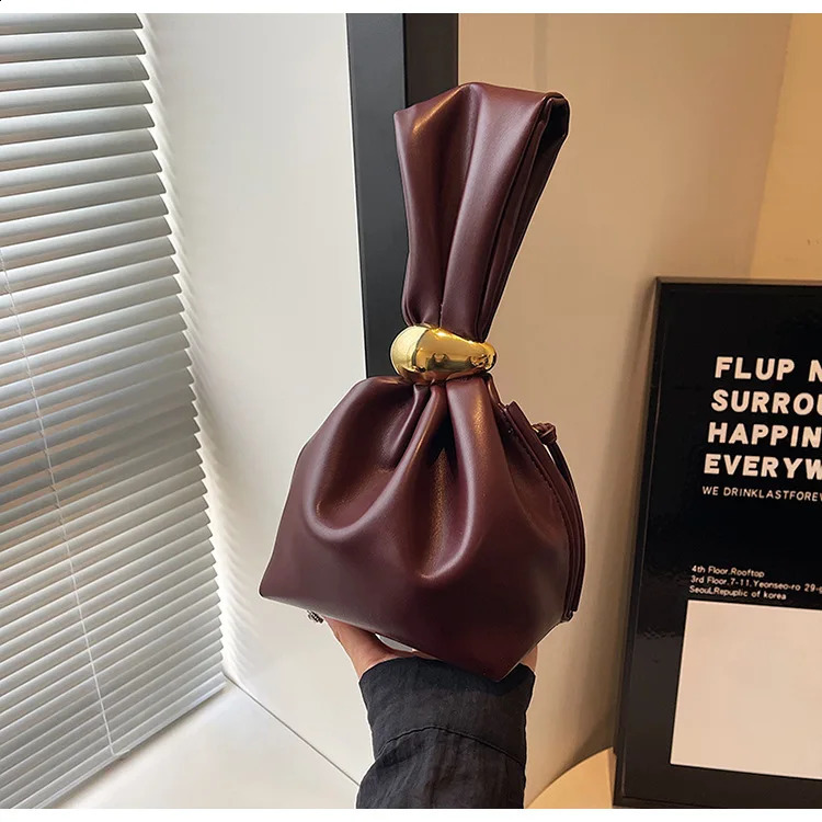 Mini PU Leahter Underarm Pleated cloud bag for Women Fashion Female Retro Shoulder Bag Handbags and Purses 241231