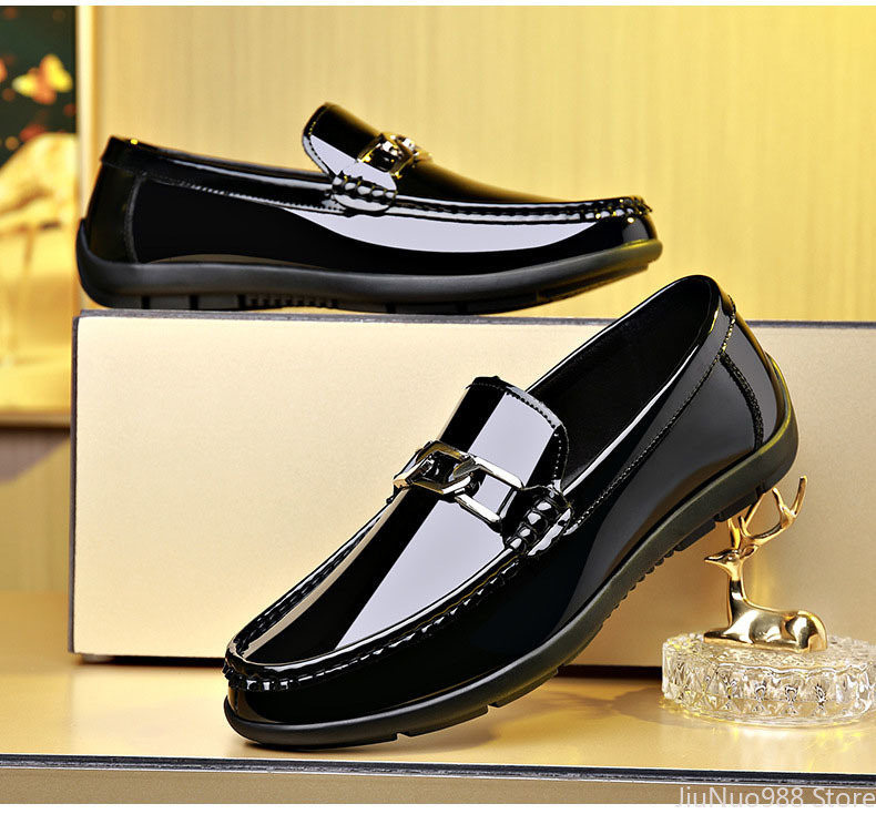 New For Men Genuine Casual Comfortable Patent Leather Shoes Party Slip-On Loafers