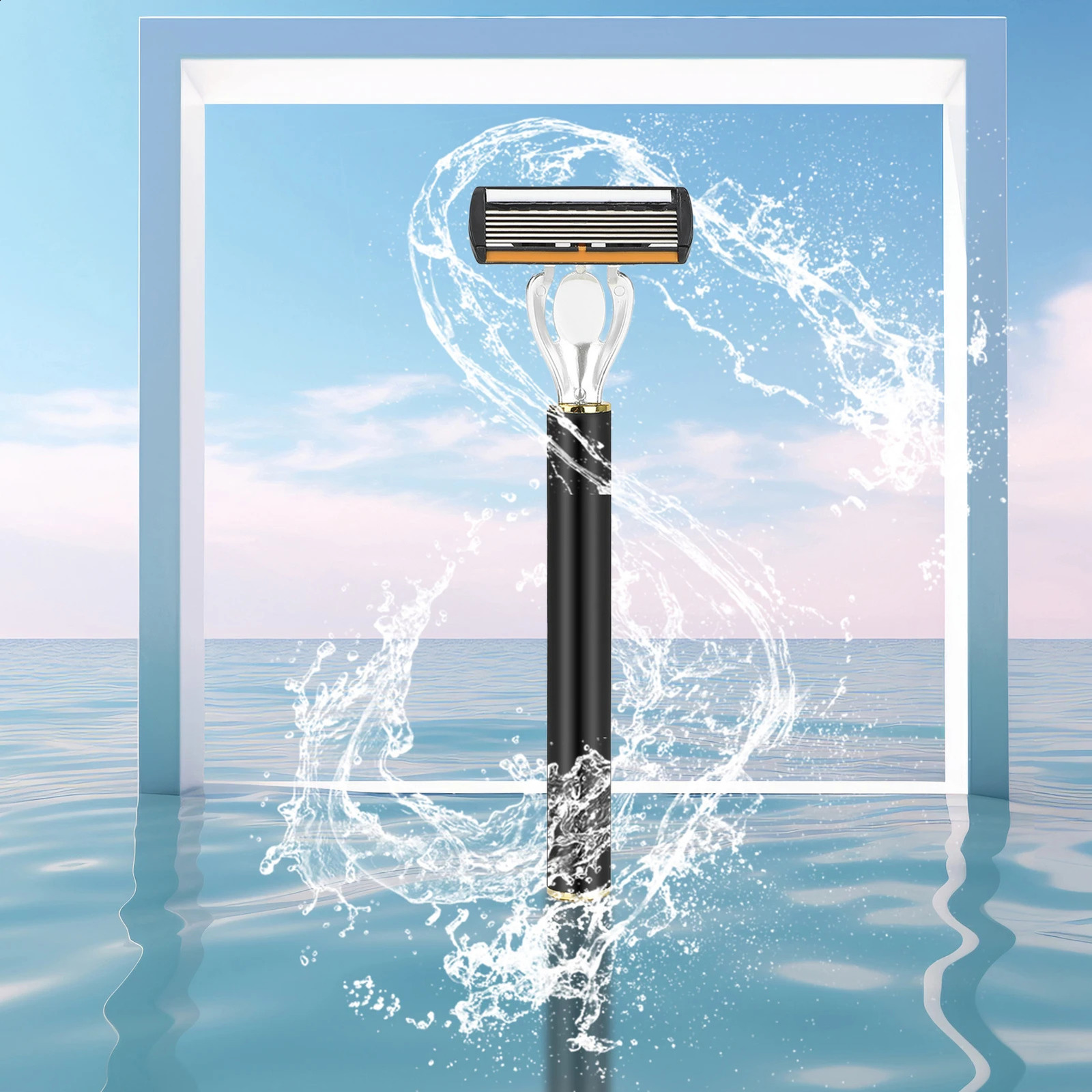 Mens Manual Shave Razors Long Handle Double Layer Safety Razor for Bathing el Travel Home 241230
