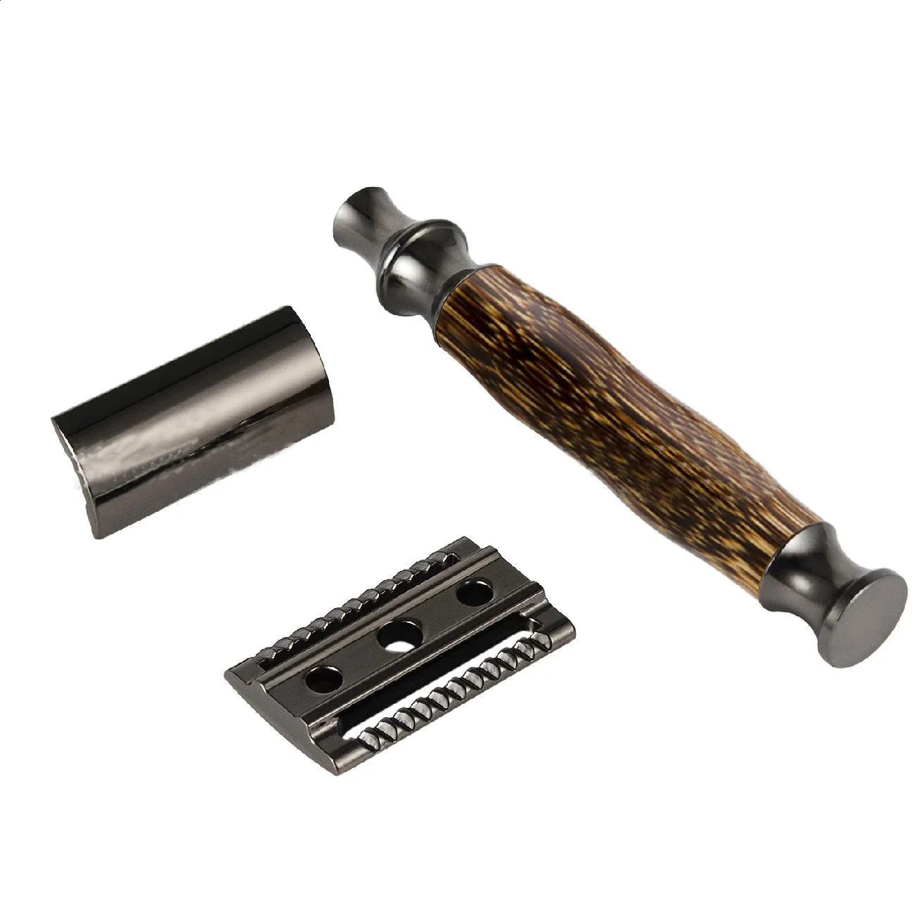 1pc Classic Bamboo Handle Safety Razor Manual Double Edge Shaving Safety Shaver Shaving Barber Razors T-shaped Razor For Men 241230