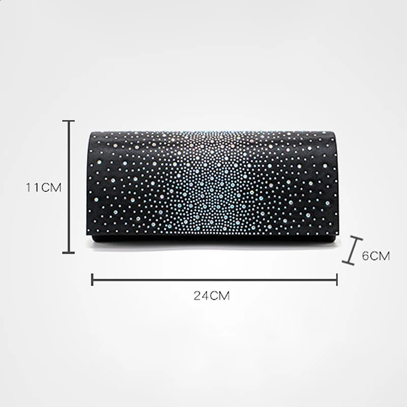Style Ladies Evening Bag PU Leather With Rhinestones Celebrity Bag Bride Wedding Dress Fashion Party Women Clutch 241231