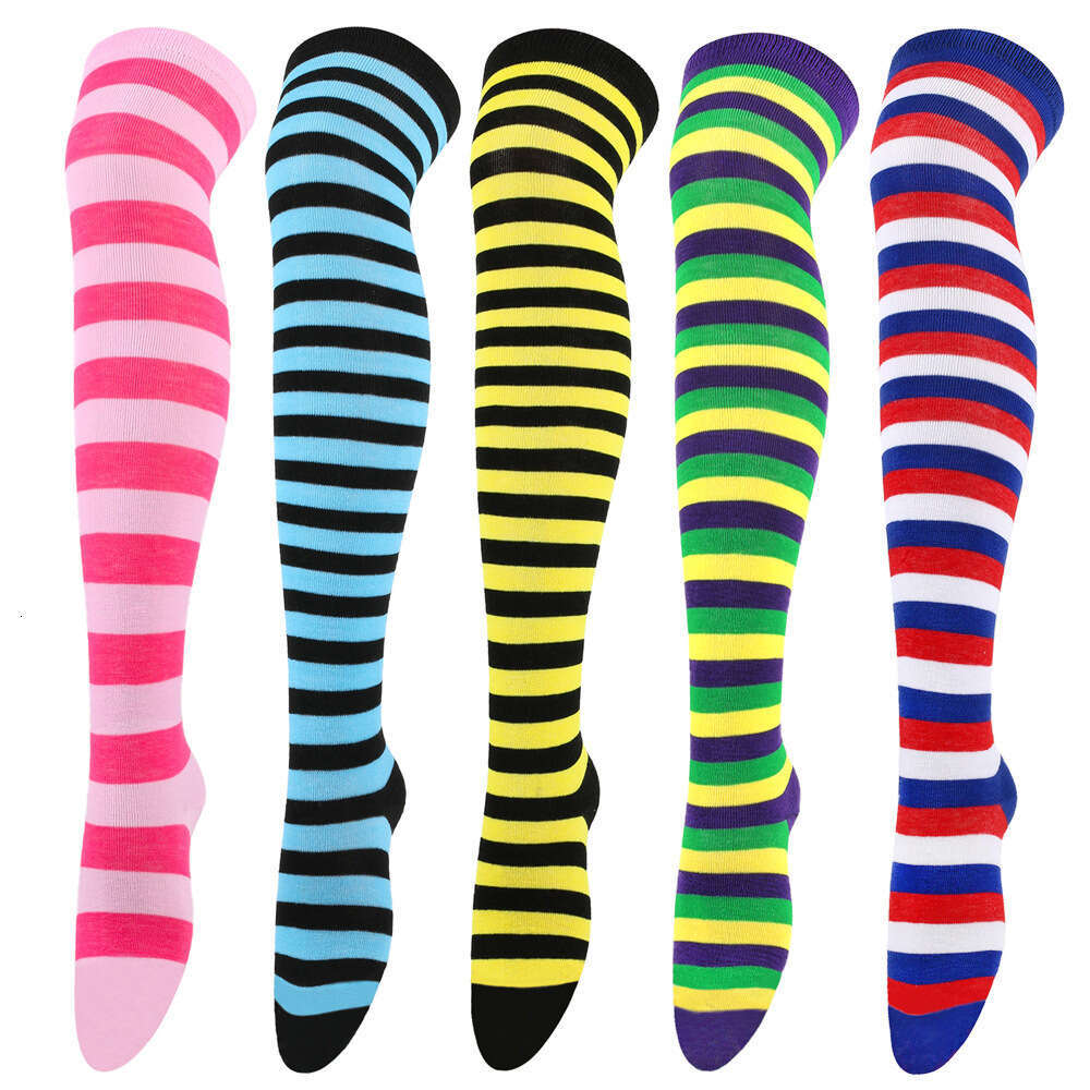Striped Stockings For Women, Japanese Knee Thigh Socks, Cosplay, Anime, Party, Women's Socks