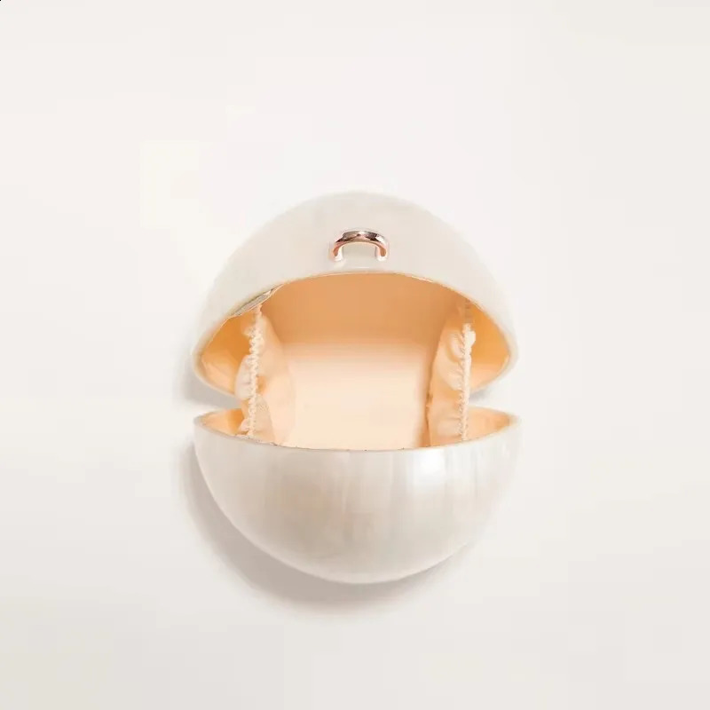 Women mini Acrylic egg bag cute pearl Evening Clutch Bag with beaded strap For Wedding Party purse And Handbag 241231