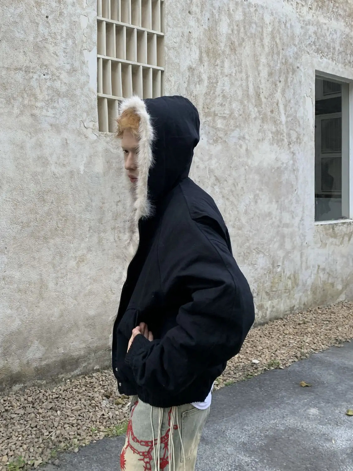 Hoodies Y2k Oversized Tops Mens Winter Clothes Streetwear Hip Hop Fox Fur Thick Korea Zip Up Hoodie Punk Hombre Kpop Coats Men 241230