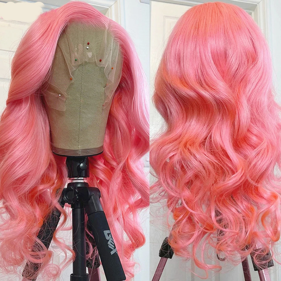 13*4 HD Lace Wig Body Wave Mixed Lace Front Simulation Human Hair Wigs For Black Women Pre Plucked Hair Blonde Colored Synthetic Brazillian Wigs Free 