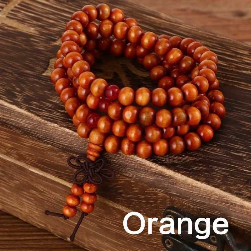 108 beads 8mm natural sandalwood Buddhist prayer wooden bead knot Stonego black ebony unisex mens bracelet W241231