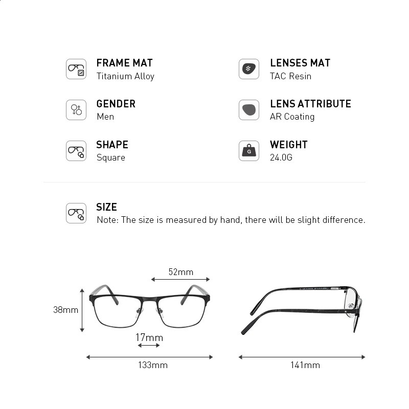 MERRYS Men Women Square Alloy Glasses Frame Acetate Legs Eyeglasses Male Business Optical Glasses S2514 241230