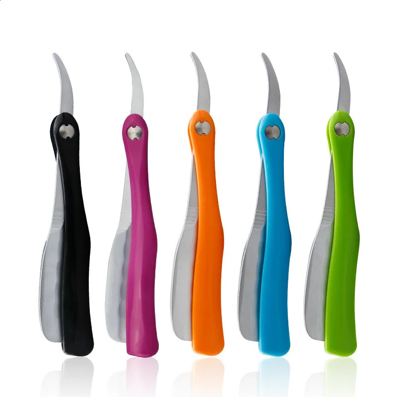 Japanese Manual Folding Hair Razor Holder Stainless Steel Shaving Eyebrow Knife For Feather Blade Hairdressing Tool G1221 241230