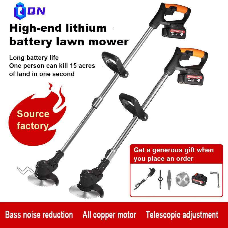 Mini mowers Heavy duty cutter 58cc electric lawn mower Garden Trimmer Rechargeable for garden cut grass hine
