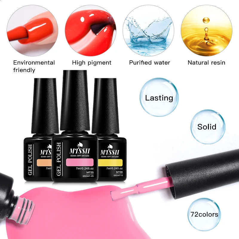 Mtssii 6pcs Coffee Color Gel Nail Polish Set Pink Brown Semi-permanent Nail Polish UV Glue Base Top Coat Nail Art Manicure Kit 241230