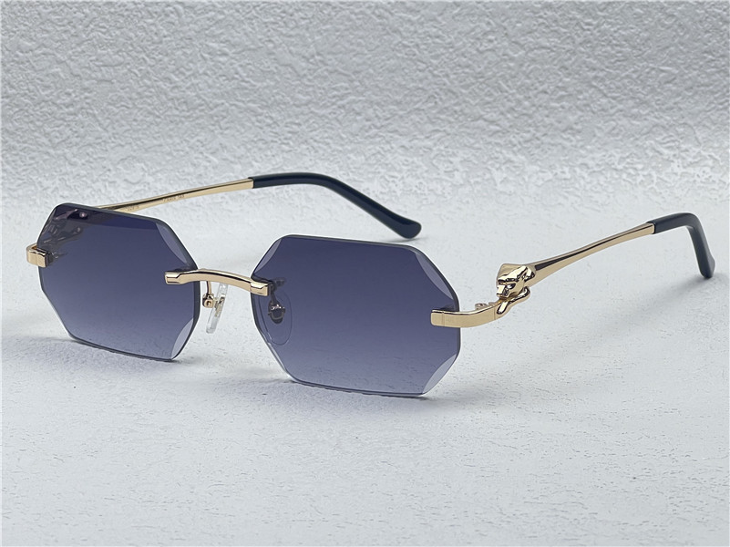 Sunglasses new retro Piccadilly irregular crystal cut lens eyewear 02818O frameless animal legs fashion avant-garde design uv400 light-colored decorative glasses