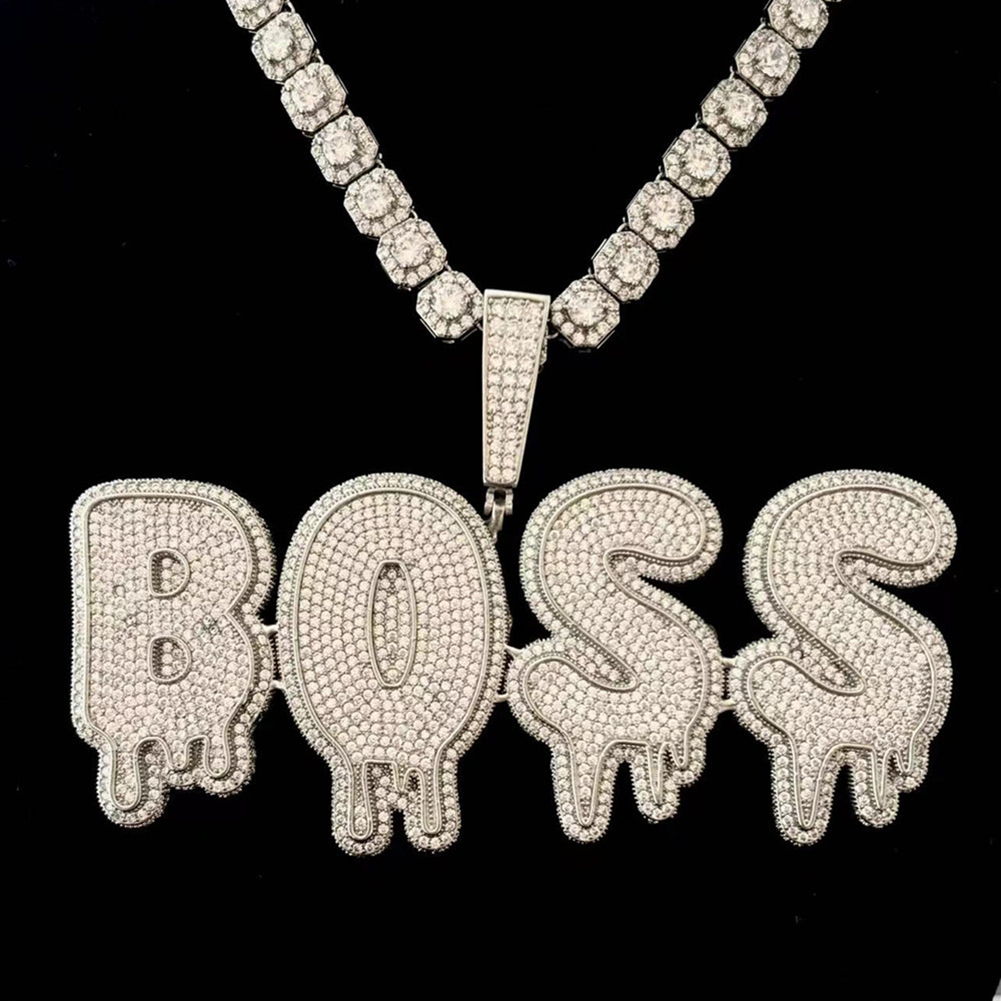Hip Hop Custom A-Z Large Waterdrop Letters Name Pendant Necklace 18k Real Gold Plated Men Jewelry