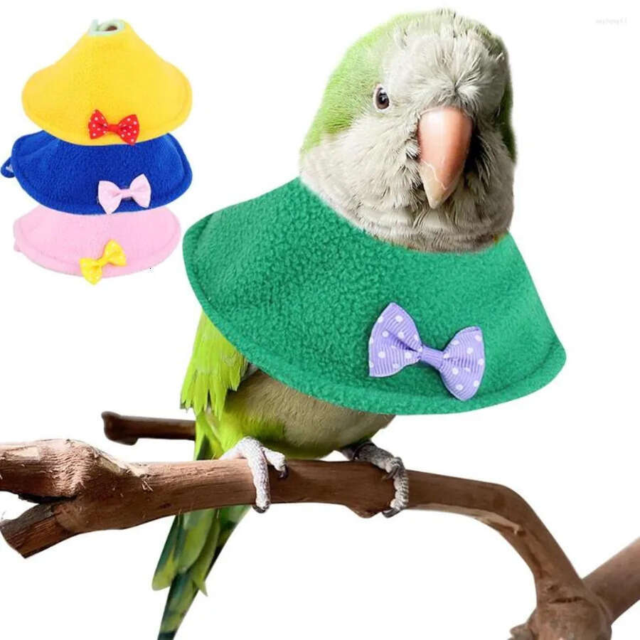 Bird Other Supplies Cute Parrot Collar Recovery Anti Biting Pecking Injury Elizabeth Protective For Birds Cloak Pets Warm Clothes S