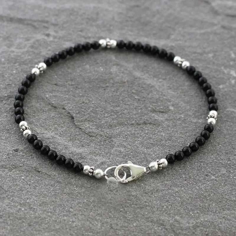 Black agate bracelet agate crystal jewelry black crystal bracelet black bead bracelet Lis Lazuli bracelet W241231