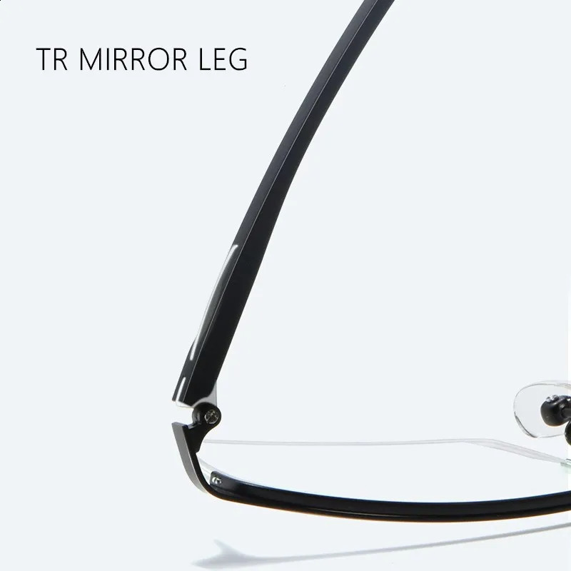 YIMARUILI Fashion Super Tough Alloy Eyeglasses Frame Business Casual Optical Prescription Half Frame Glasses Men P9916 241230