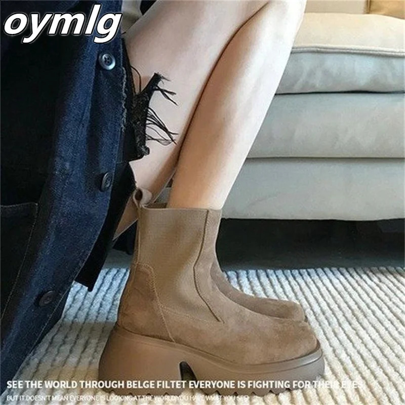 High Heel Suede Elastic Boots for Women Fashion Boots Elevated Short Tube Fashion Boots platform boots 241231