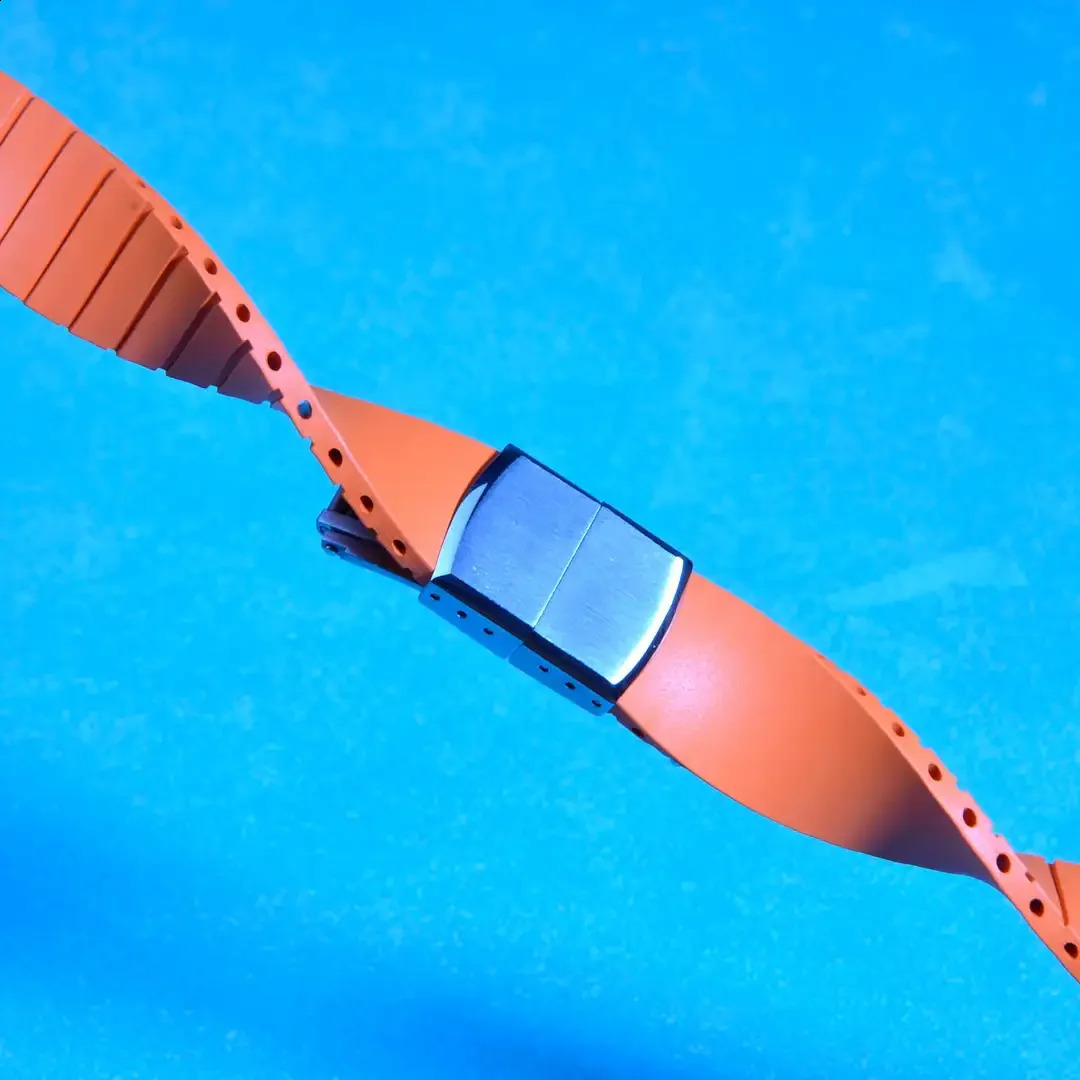 CTS Fluororubber Watch Strap n 18mm 20mm 22mm 21mmQuick Release Butterfly Buckle Watch Bands FKM Strap For Cut To Size 241230