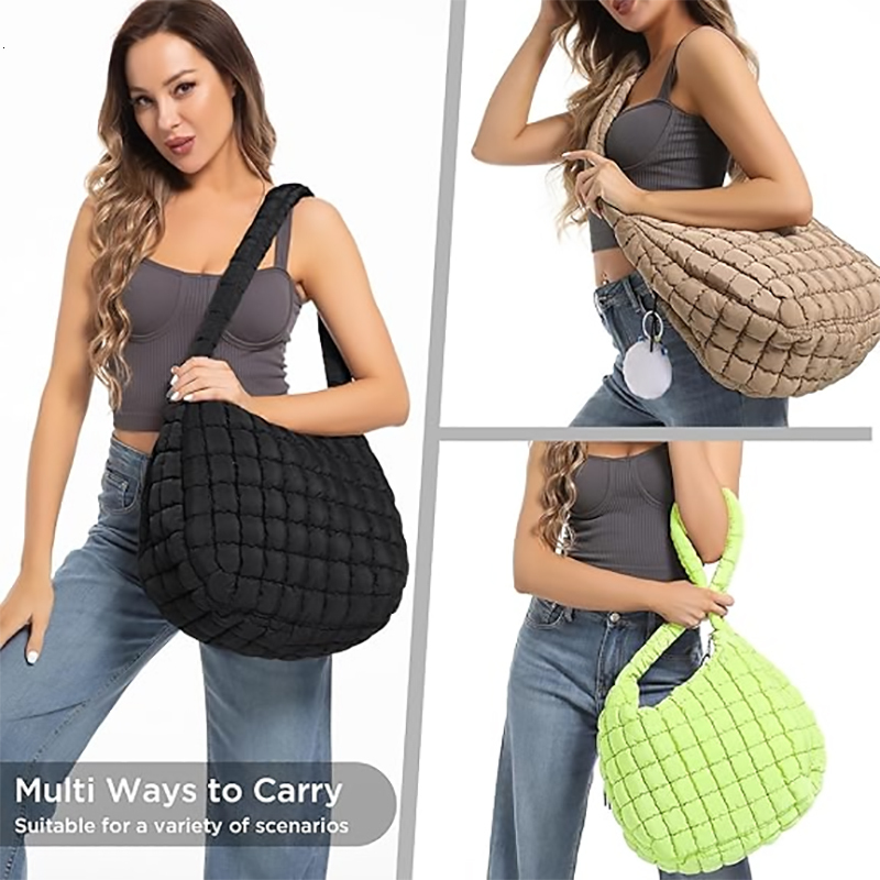 Puffer For Women Soft Puffy Crossbody Large Tote Quilted Carryall Bag Hobo Handbags Puff Purse Satchel bag Shoulder bag
