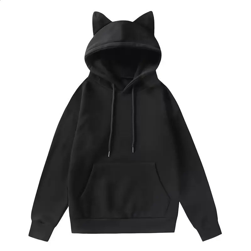 Spring Autumn Mens Hoodiees Hip Hop Fashion Harajuku Solid Sweatshirt Men Casual Men Clothing Funny Ear Hoodies Men 241230