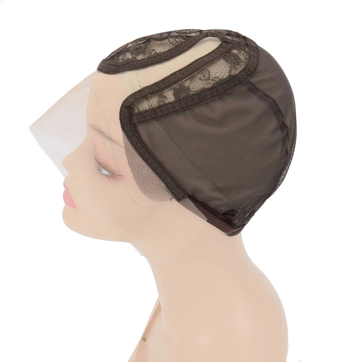 3Pcs/Pack S part Lace Weaving Cap For Making Wigs Stretch Elastic Wig Caps Bonnet Perruque For Big Head with Adjustable Straps 241230