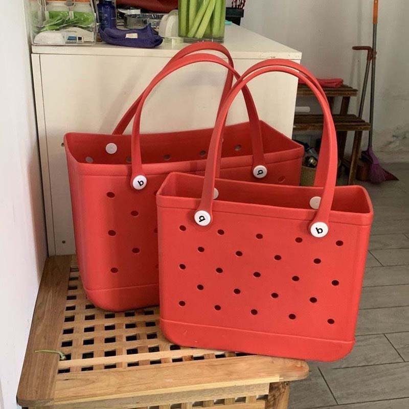 Extra for Women EVA Rubber Waterproof Beach Pool Storage Basket Shopping Picnic Tote Bag Boggs Bags