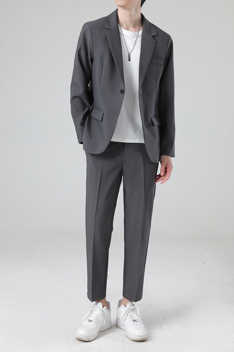 L12311Wedding dress slim fit business casual formal wear British style plaid suit for men