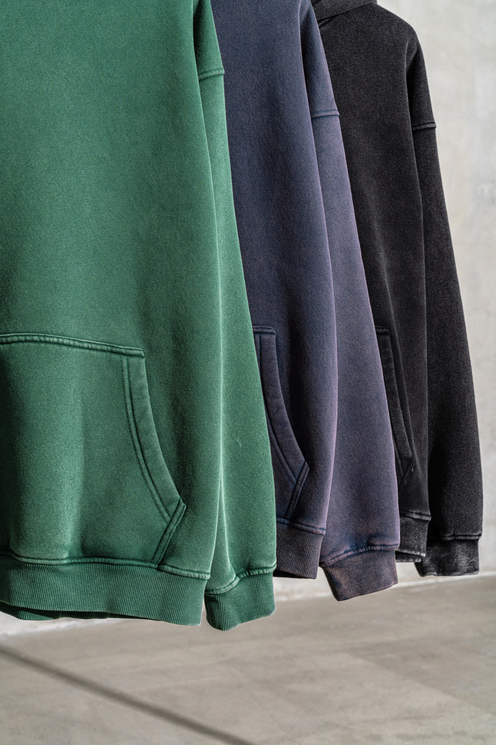 Vintage Washed Green Hoodie Fleece Men Women Hooded