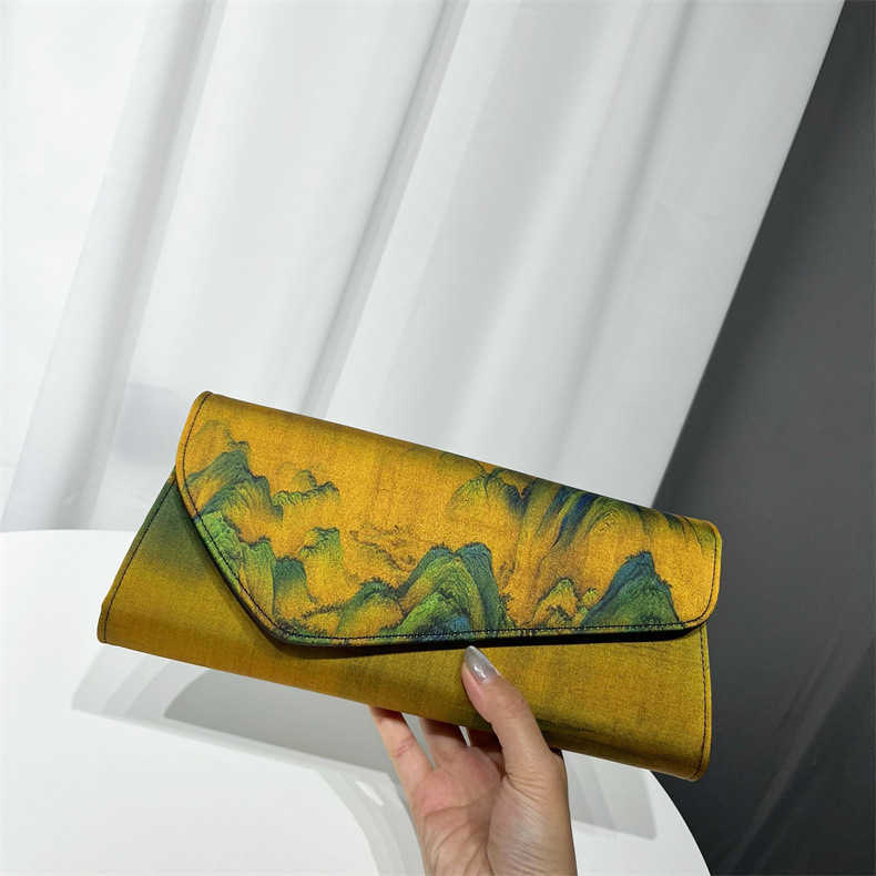 wallet printed handbag for dinner, paired with antique qipao party bag Xiangyunsha women's bag 241215