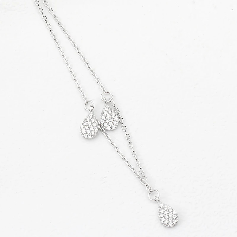 Anklets Bracelet S925 Pure Silver Sandals Beach Chain with Small Zircon Foot Anklets Fine Jewelry for Women Lady 241226