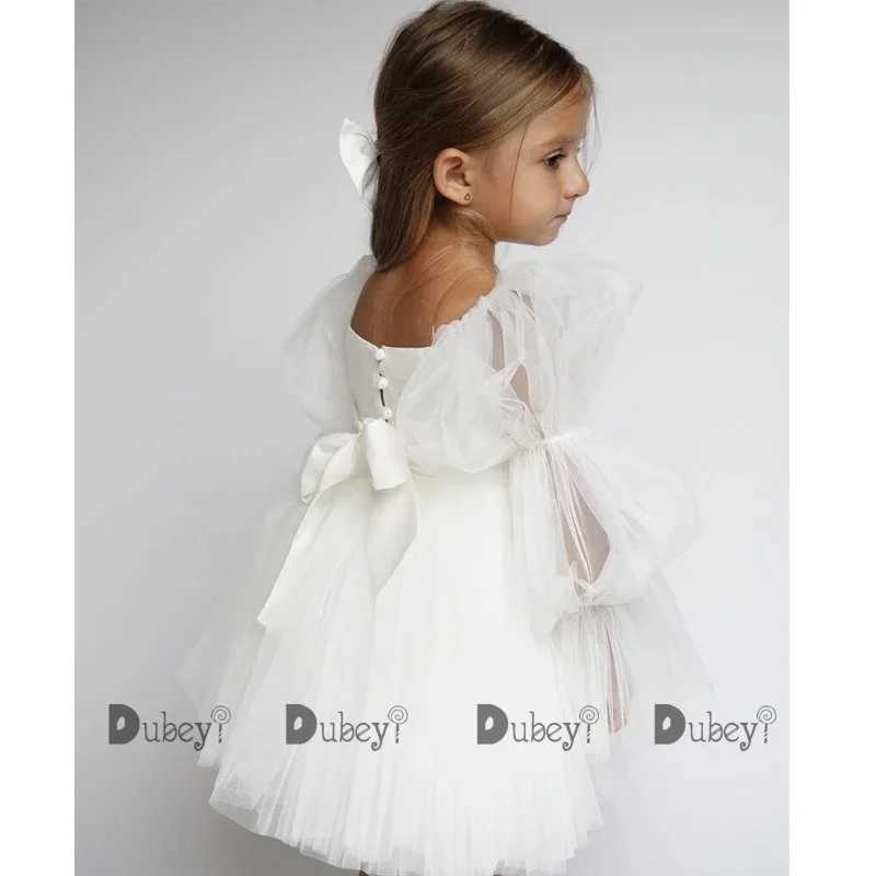 Newly born baby girl Par dress toddler girl chiffon wedding birthday baptism ceremony dress elegant princess dress W241231