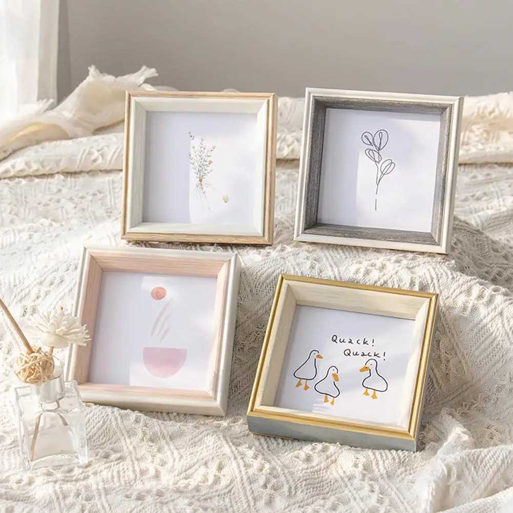 Nordic Wooden Frames Square Holder Picture Display Stand Frame Pictures Photo Decor for Living Room CL241231 H260306