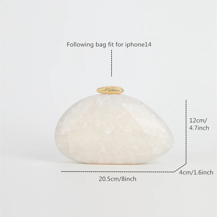 Egg shape Clutch Bag Acrylic purse women wedding evening party cute ivory pearl box purse handbag summer 2025 241231