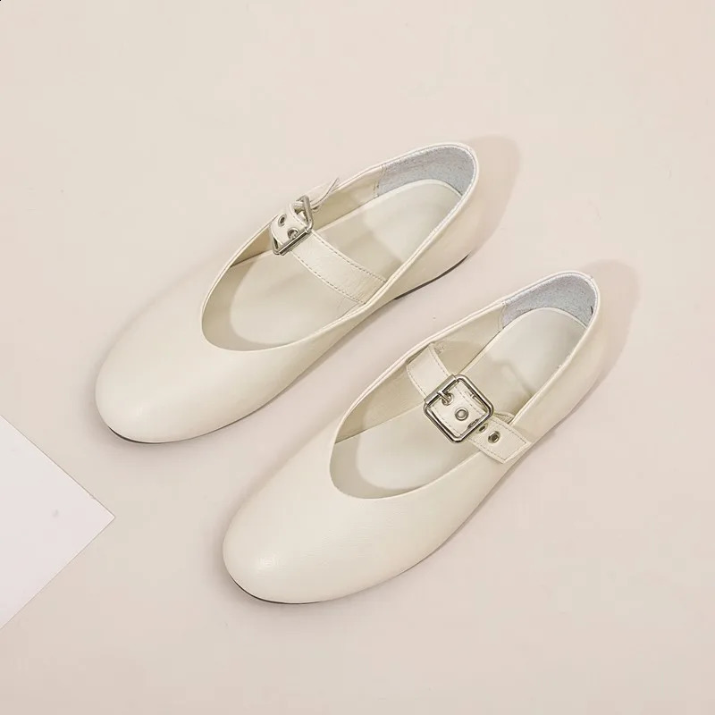 AIYUQI Women Mary Jane Shoes 2024 Autumn Natural Genuine Leather Vintage Pointed Toe Ballet Flat Casual Shoe 241225