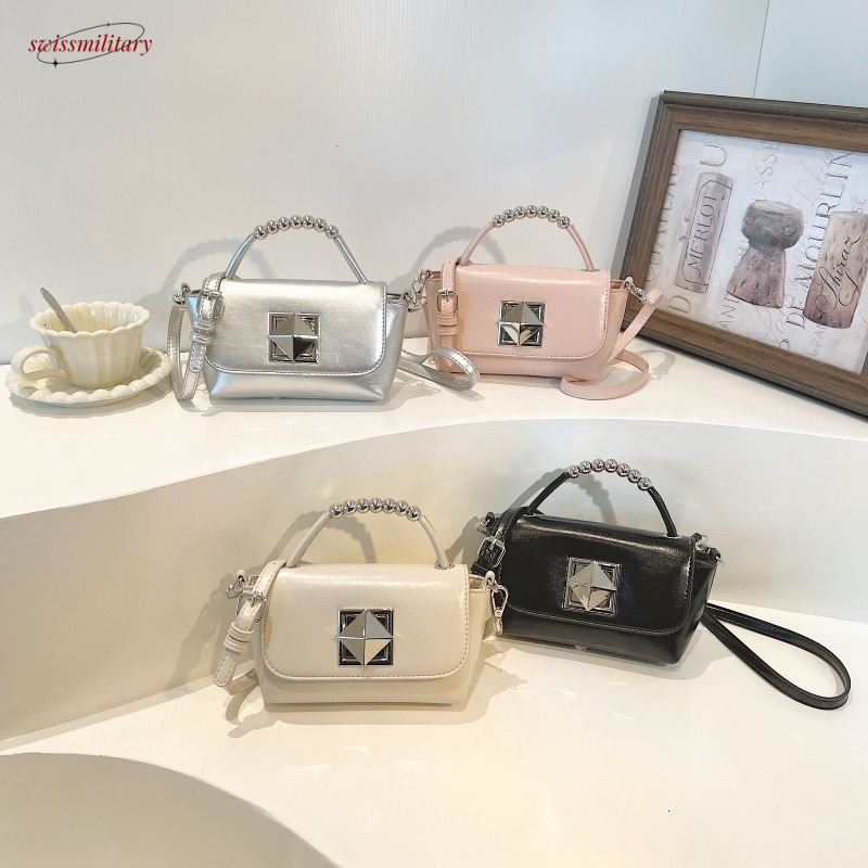 Beading PU Square Hand Fashion Hasp High Quality Compact Versatile Shoulder Bags for Women 2025 Designer Style #36 swissmilitary