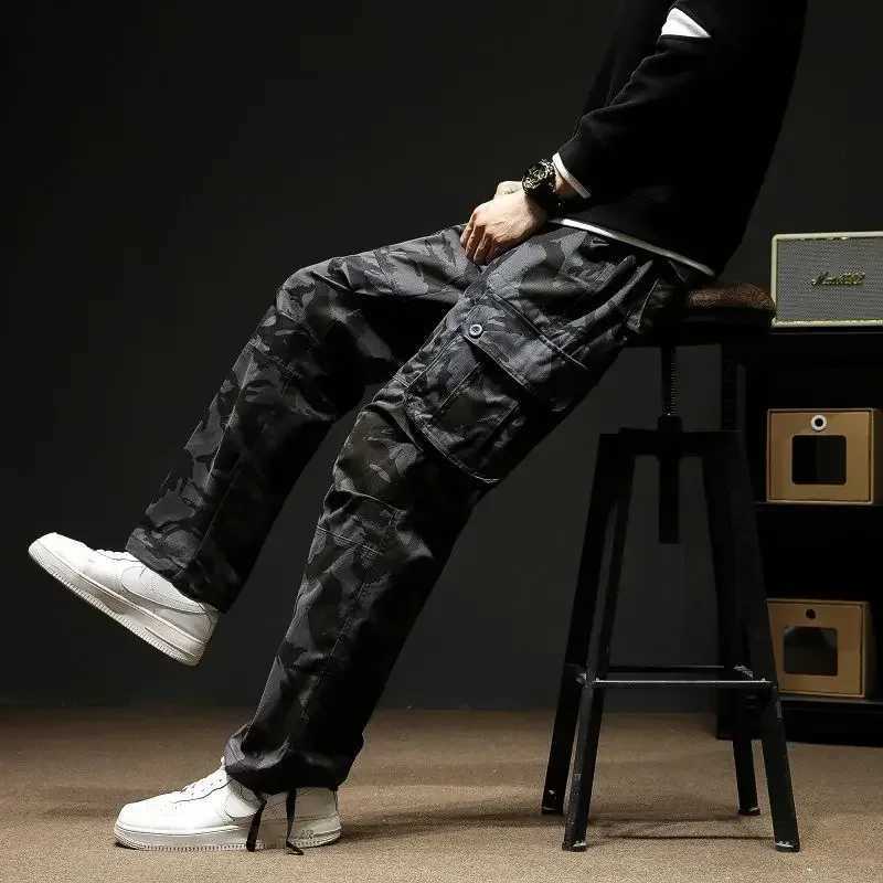 Trousers Mens Camo Casual Korean Cotton Designer Loose Camo Product Pants Mens Cheap Techwear Fashion Street Emo W241231
