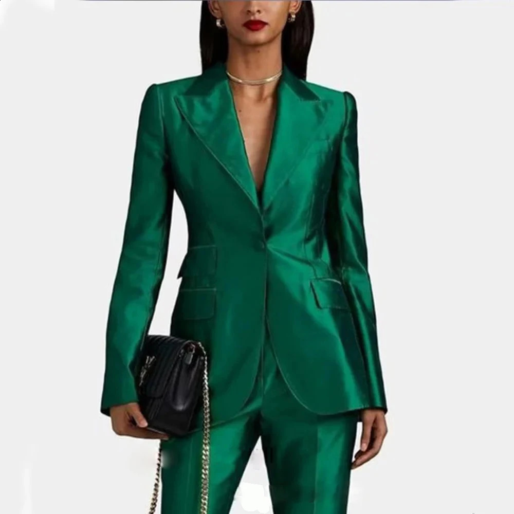 Woman Suit 1 Button Custom Dress Traf Set 2Piece Forged Cloth Slim Fit Birthday Party Blazer Set Evening Dresses Prom Robe 241231