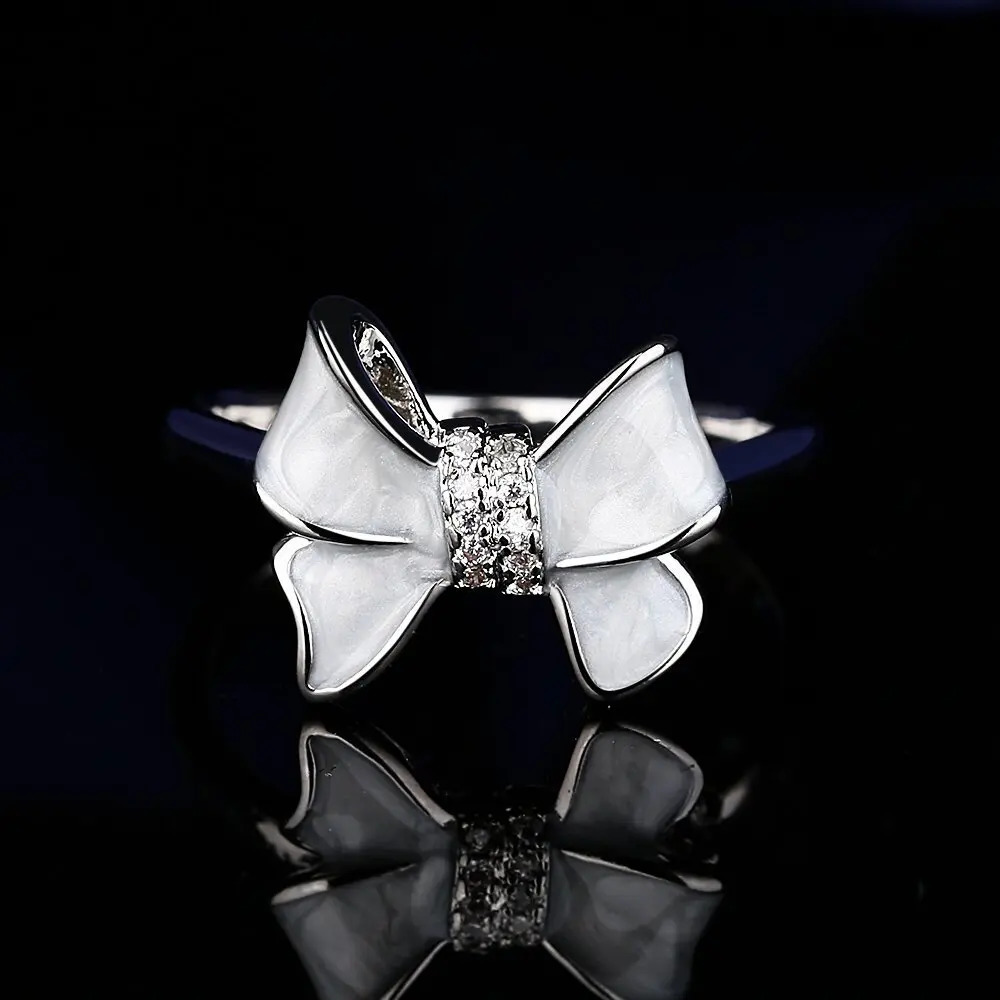 Bowknot Lab Diamond Jewelry Set 925 Sterling Silver Party Wedding Rings Earrings Necklace for Women Jewelry Gift 241226