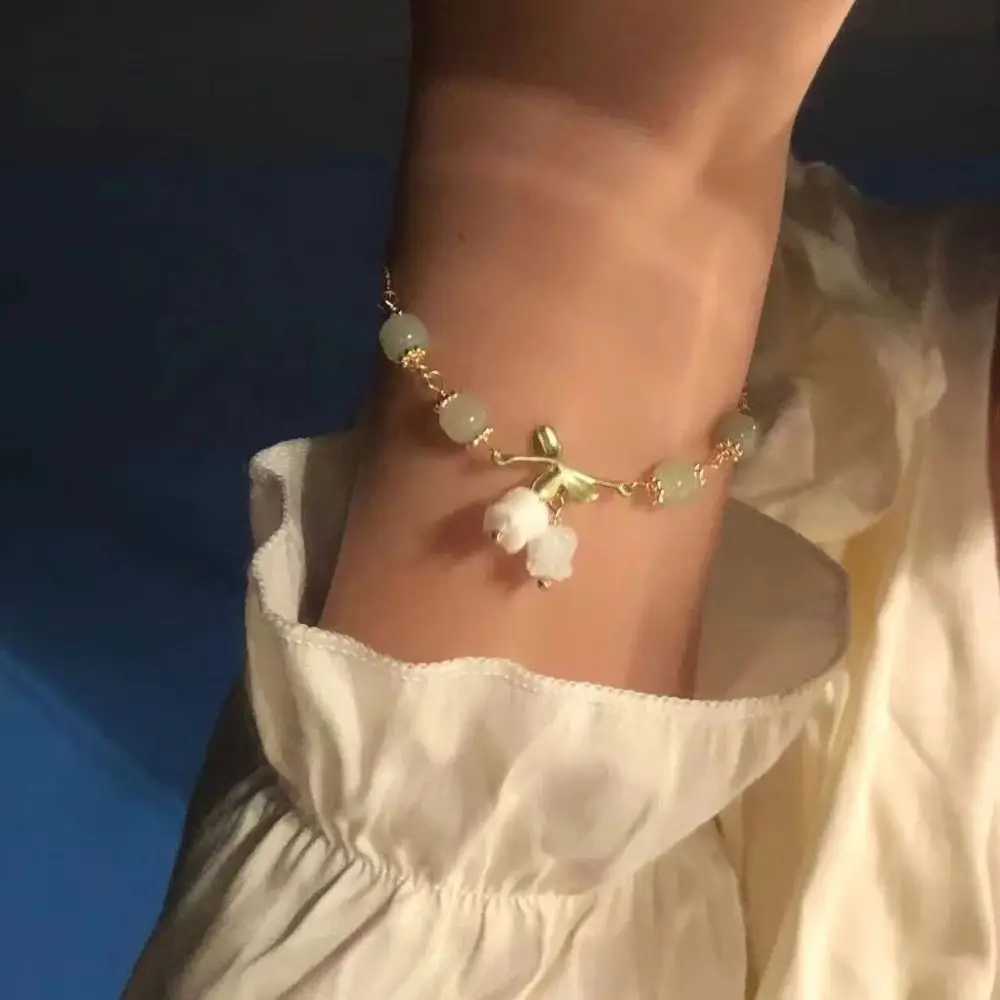 New Chinese style orchid bracelet sweet cherry pendant bracelet fresh student bead bracelet girls jewelry accessories W241231